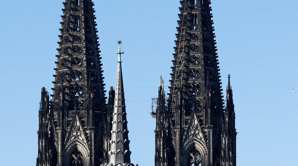 cologne cathedral against blue sky