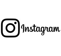 Schwarzer Instagram-Schriftzug auf weißem Grund