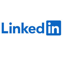 LinkedIn-Schriftzug in blau auf weißem Grund