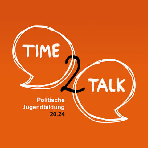 Key Visual zur Webtalk-Reihe „Time2Talk - Politische Jugendbildung 20.24”