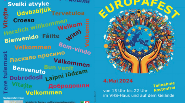 Flyer zum Europafest der vhs Kleve