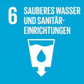 Logo des 6. globalen Ziels für nachhaltige Entwicklung "Sauberes Wasser und Sanitäreinrichtungen"