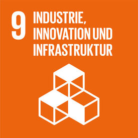 Logo des 9. globalen Ziels für nachhaltige Entwicklung "Industrie, Innovation und Infrastruktur"