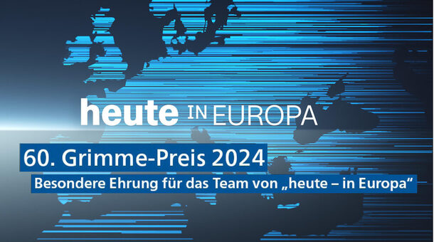 Banner: Heute in Europa - 60. Grimme-Preis 2024 Besondere Ehrung des DVV für das Team von "heute - in Europa"