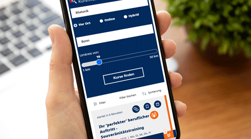 Der vhs-Kursfinder auf dem Smartphone